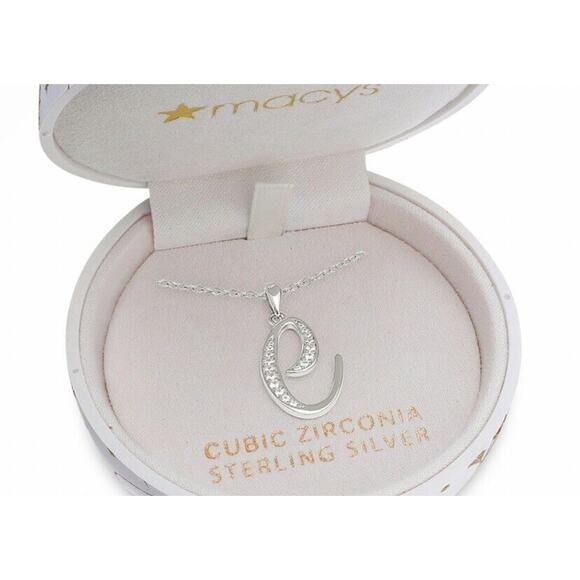 Sterling Silver 'E' Initial Necklace w/ Christmas Ornament Gift Box Stunning NWT - Picture 2 of 5